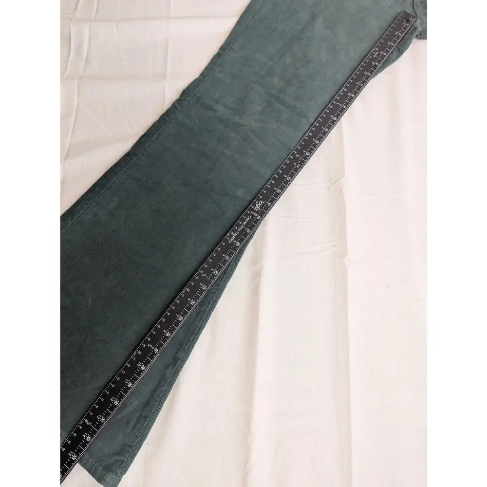 NWT Free People We The Free Jayde High Rise Corduroy Flare Pant Huntress Green